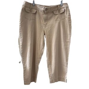 St John's Bay Straight Leg Crop Capri Pants Sz 16 Women's Low-rise Tan Beige